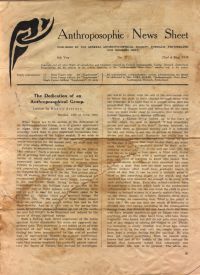 Anthroposophical News Sheet #21 1938